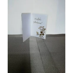 Geburtstagskarte in cremebraun mit einem Singvogel