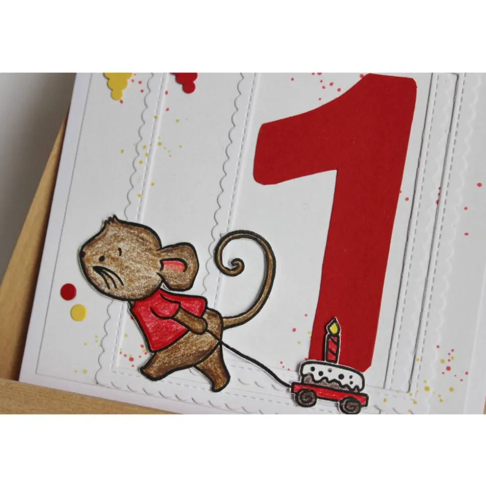 Geburtstagskarte Kindergeburtstag "Geburtstagsmaus" aus der Manufaktur Karla