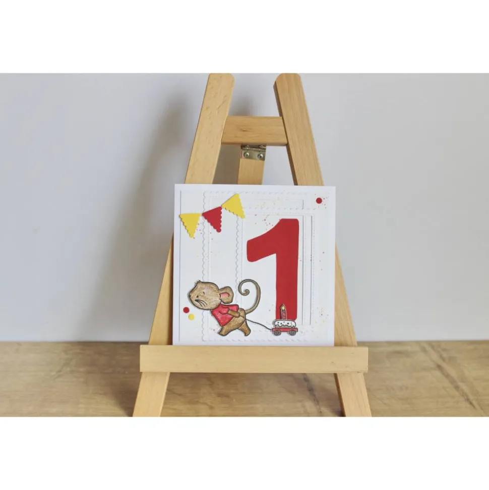 Geburtstagskarte Kindergeburtstag "Geburtstagsmaus" aus der Manufaktur Karla