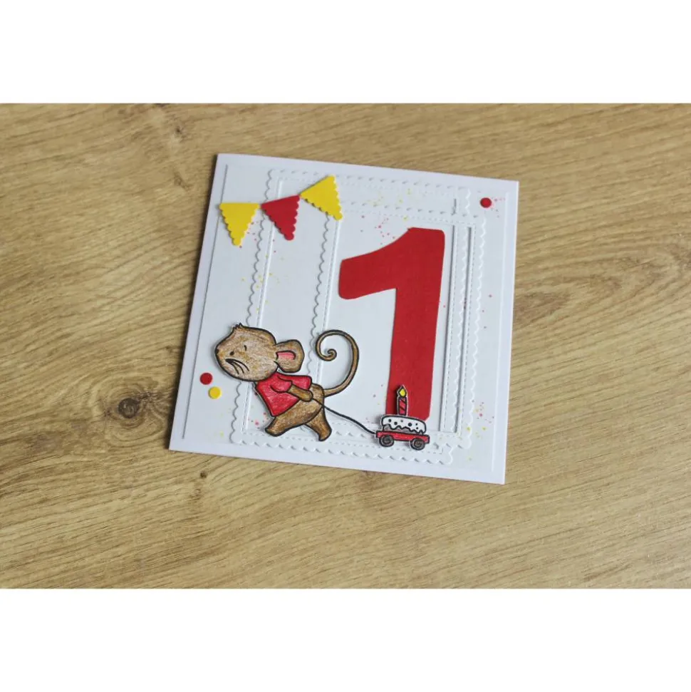 Geburtstagskarte Kindergeburtstag "Geburtstagsmaus" aus der Manufaktur Karla