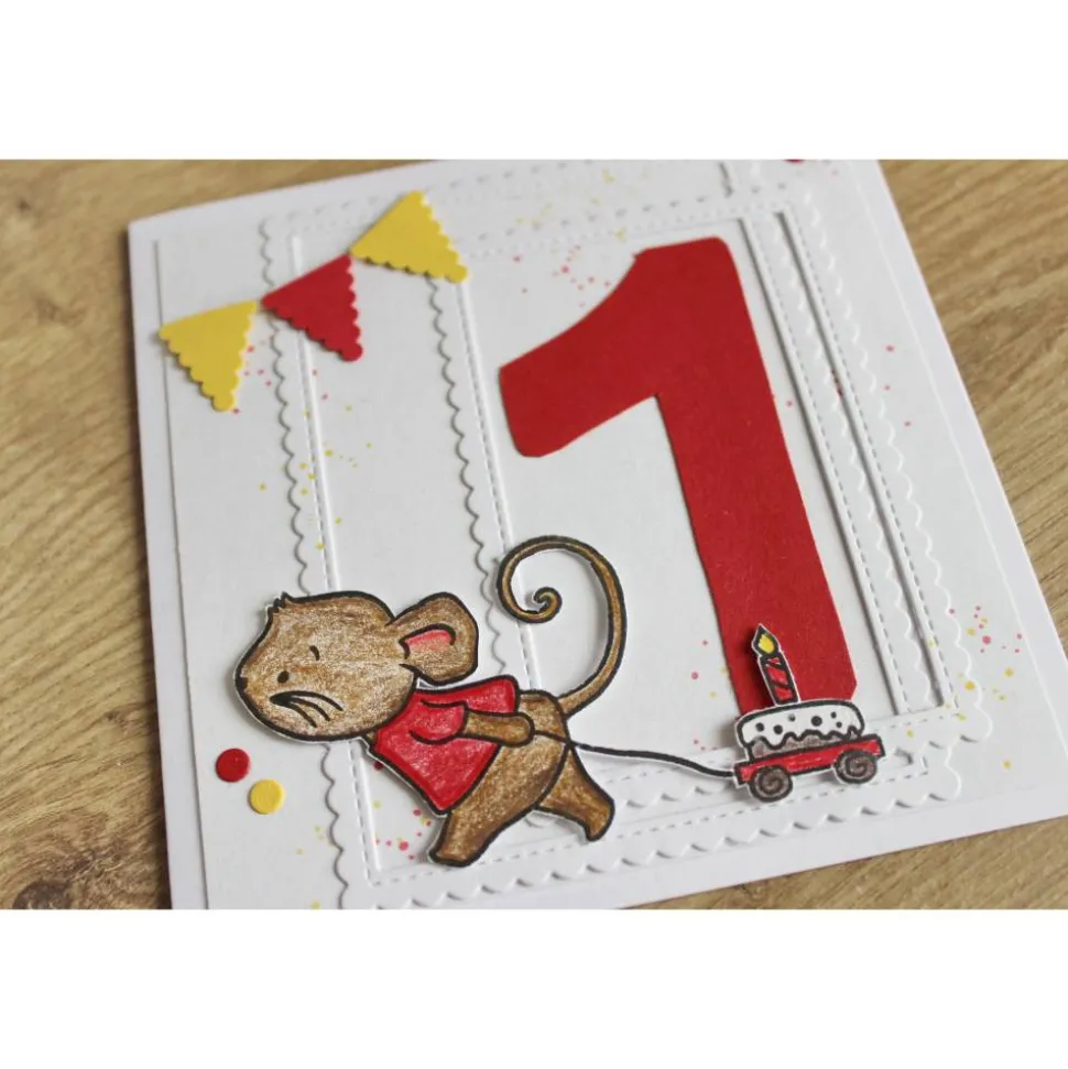 Geburtstagskarte Kindergeburtstag "Geburtstagsmaus" aus der Manufaktur Karla