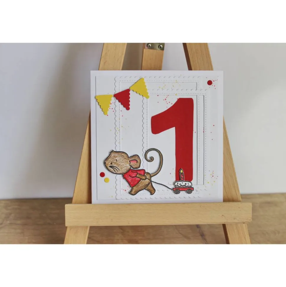 Geburtstagskarte Kindergeburtstag "Geburtstagsmaus" aus der Manufaktur Karla