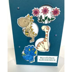 Geburtstagskarte Kindergeburtstag Karte Dinos Glückwunschkarte Karte handgefertigt