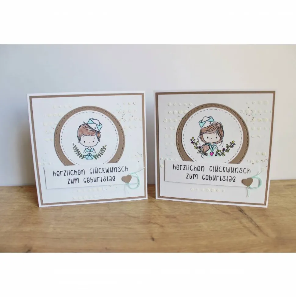 Geburtstagskarte Kindergeburtstag "Kleiner Matrose" oder "Kleine Matrosin" aus der Manufaktur Karla