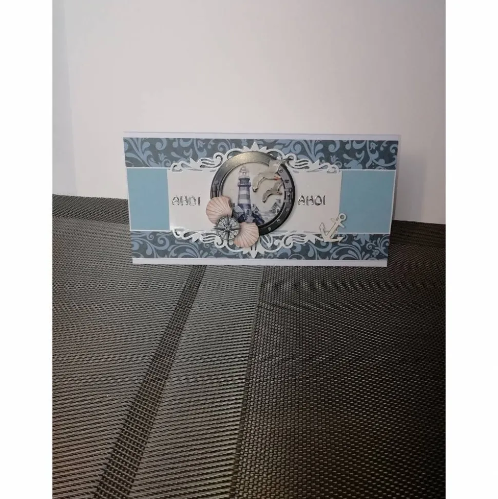 Geburtstagskarte maritim in blau/weiss für eine Frau oder einen Mann