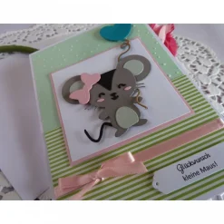 Geburtstagskarte Maus für ein Mädchen