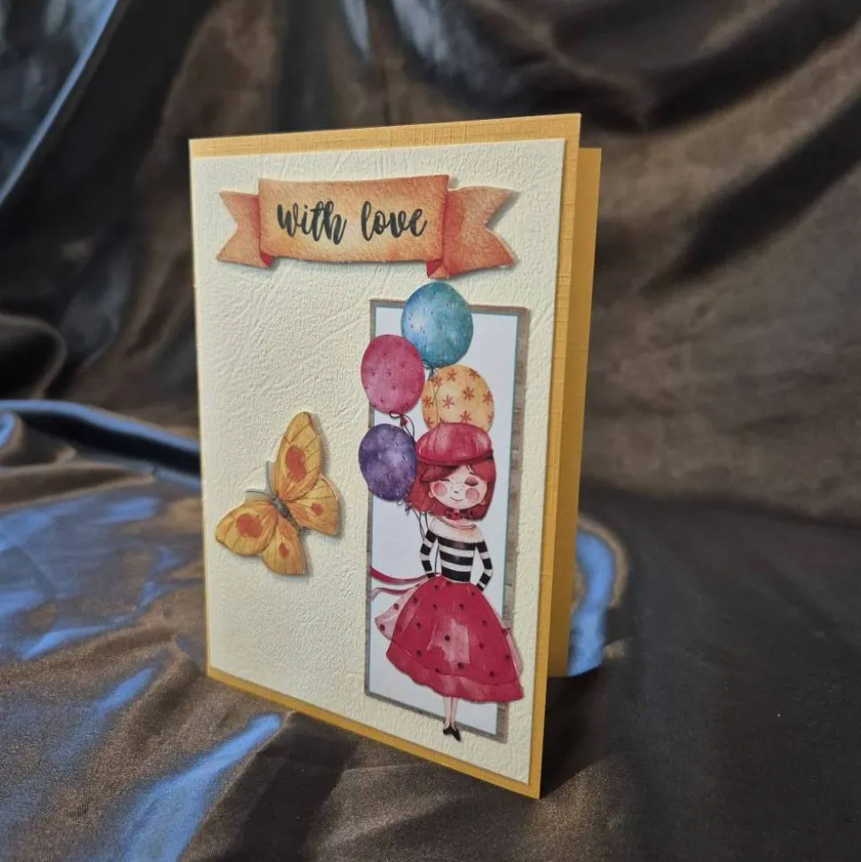 Geburtstagskarte Mädchen / Schmetterling Design / With Love Karte / besondere Geburtstagsgeschenke