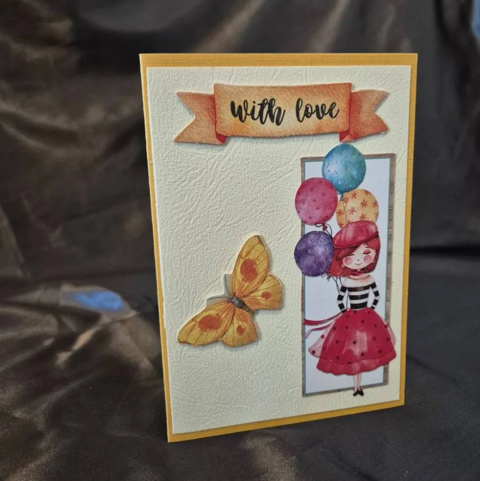 Geburtstagskarte Mädchen / Schmetterling Design / With Love Karte / besondere Geburtstagsgeschenke