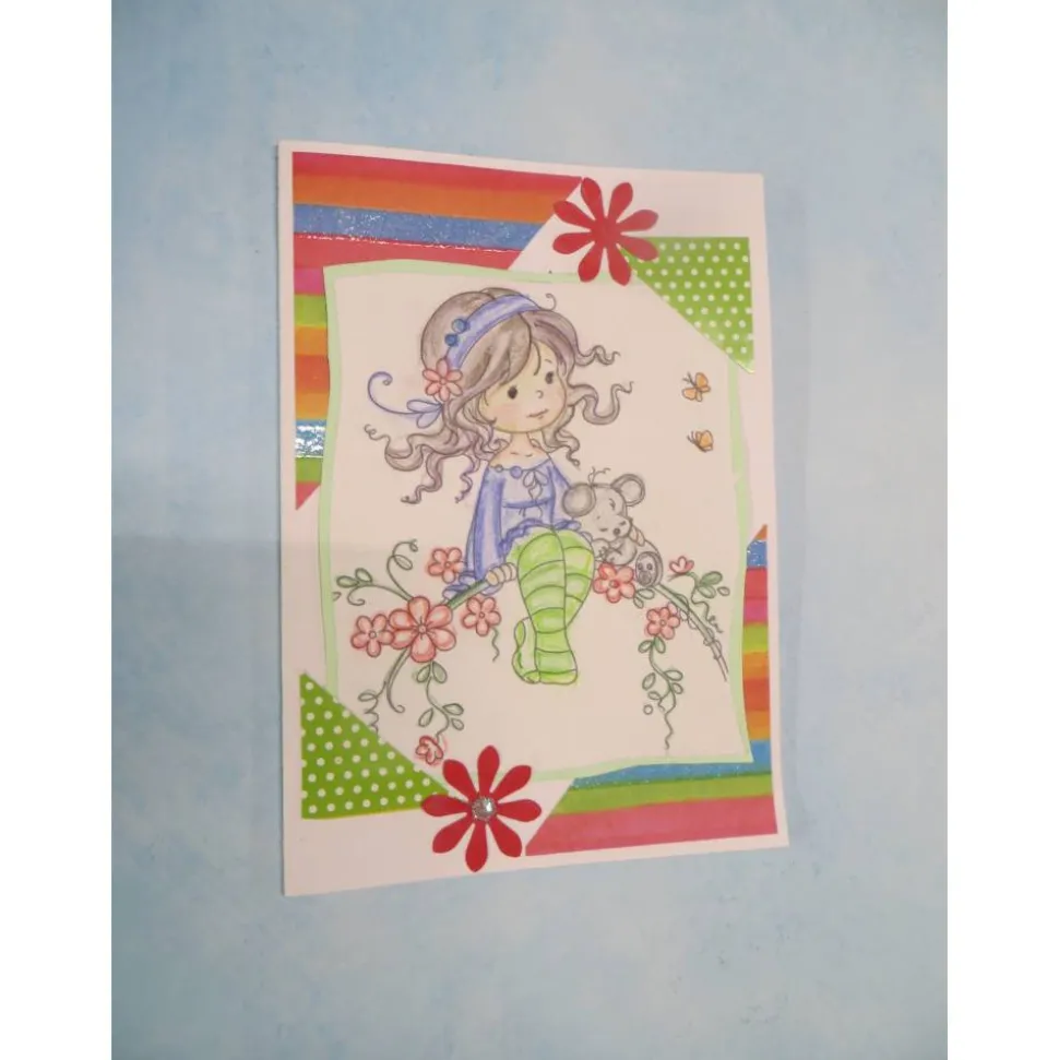 Geburtstagskarte Mädchen mit Fahrrad, Kindergeburtstag, Geschenk für Mädchen