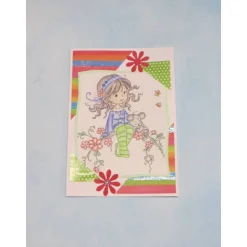 Geburtstagskarte Mädchen mit Fahrrad, Kindergeburtstag, Geschenk für Mädchen