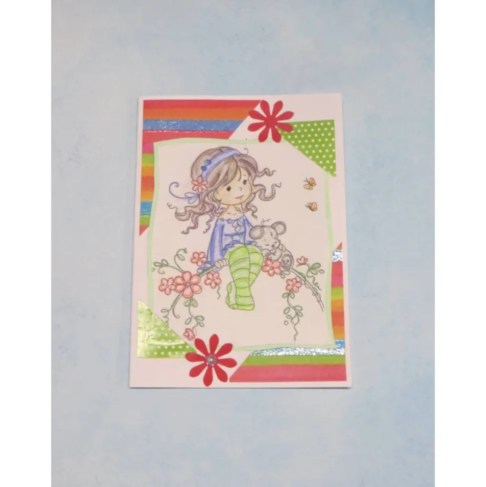 Geburtstagskarte Mädchen mit Fahrrad, Kindergeburtstag, Geschenk für Mädchen