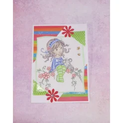 Geburtstagskarte Mädchen mit Fahrrad, Kindergeburtstag, Geschenk für Mädchen