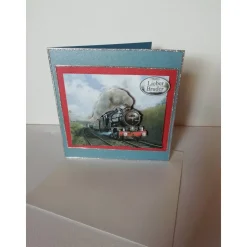 Geburtstagskarte mit einer Dampflokomotive für einen Mann