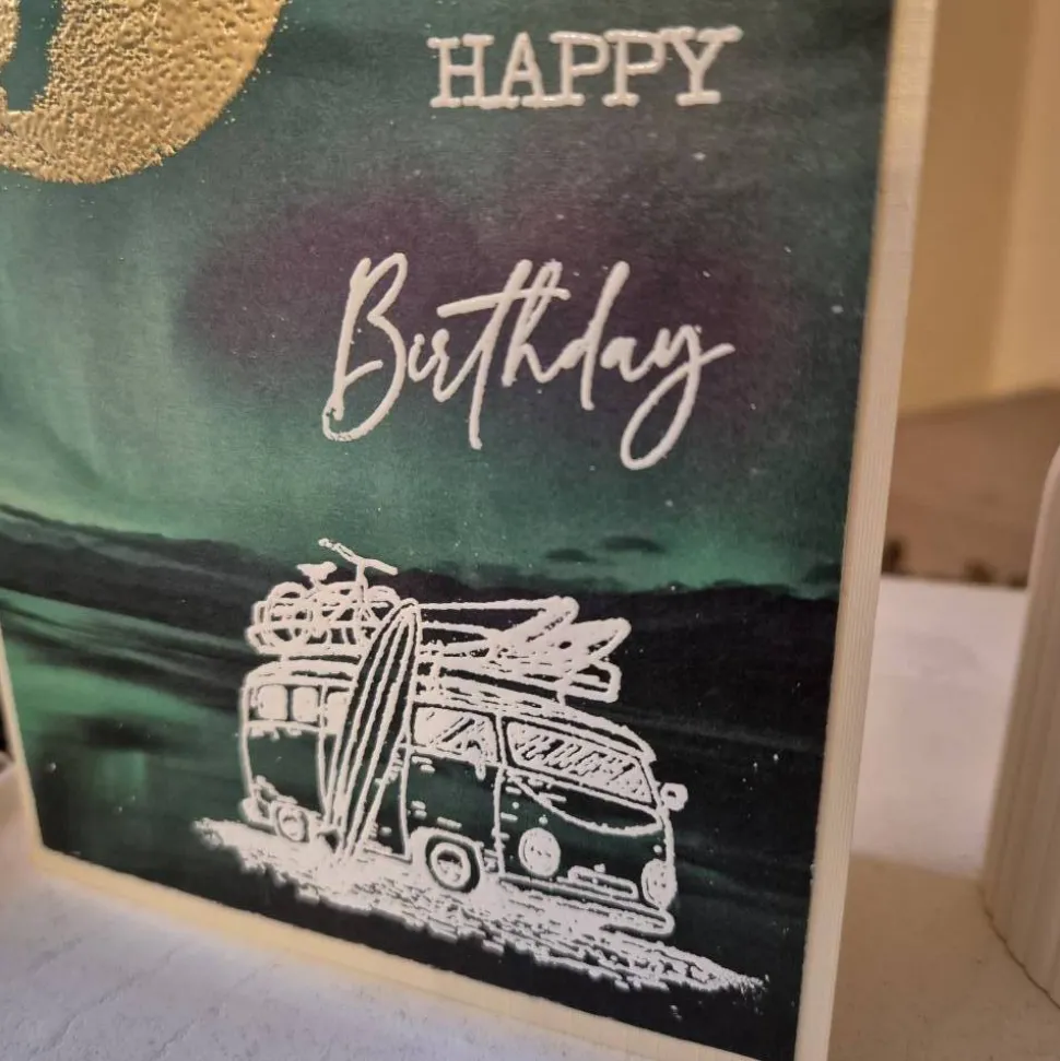 Geburtstagskarte Mond / Campingbus Geburtstagskarte / Geburtstag / Geburtstagskarte / Abenteuer Geburtstagskarte / Mond