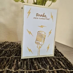 Geburtstagskarte Musiker / Superstar Geburtstagskarte / Microfon Design Karte / Geburtstag / Geburtstagskarte