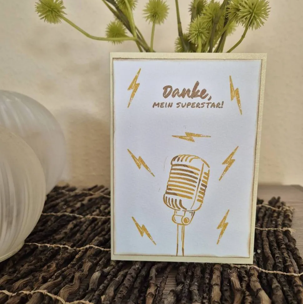 Geburtstagskarte Musiker / Superstar Geburtstagskarte / Microfon Design Karte / Geburtstag / Geburtstagskarte