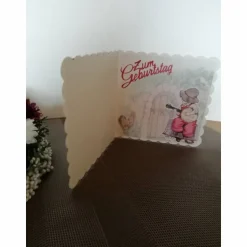 Geburtstagskarte verspielt in grün und rot