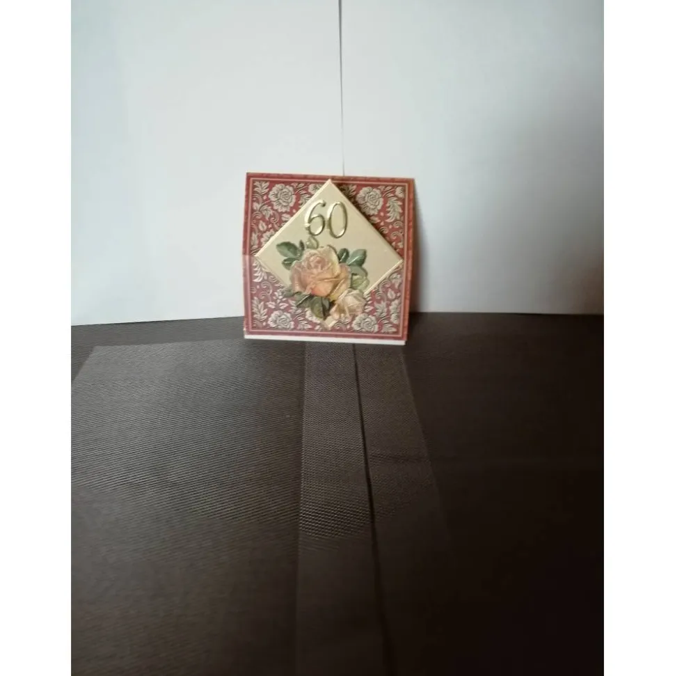 Geburtstagskarte zum 60 für eine Frau mit einer gelben Rose