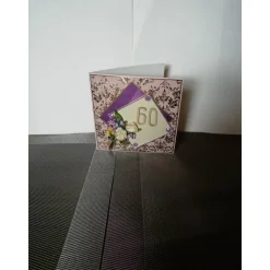 Geburtstagskarte zum 60. ten für eine Frau in Altrosa
