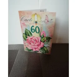 Geburtstagskarte zum 60.ten für eine Frau mit einer Geburtstagskerze