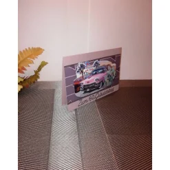 Geburtstagskarte zum 60.ten für Männer mit Oldtimer Cadillac – Handgemacht in Altrosa