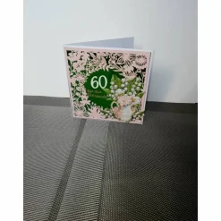 Geburtstagskarte zum 60.ten für eine Frau, Blumen, Lachsfarben