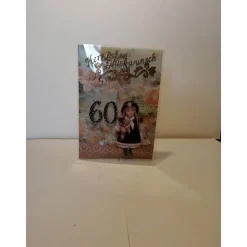 Geburtstagskarte zum 60.ten für eine Frau, Püppchen, Vintage, Braun, Bronze