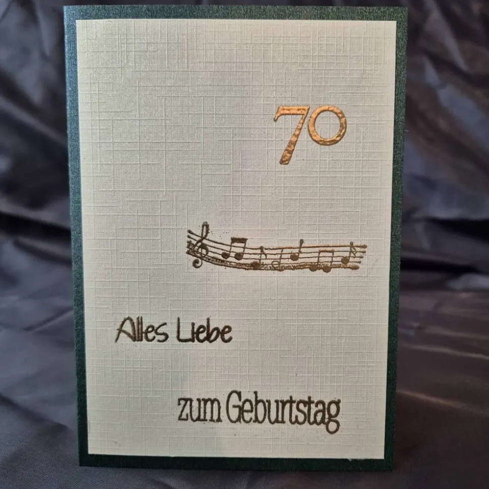 Geburtstagskarten / runde Geburtstage / musikalische Designs / herzliche Glückwünsche / Gold