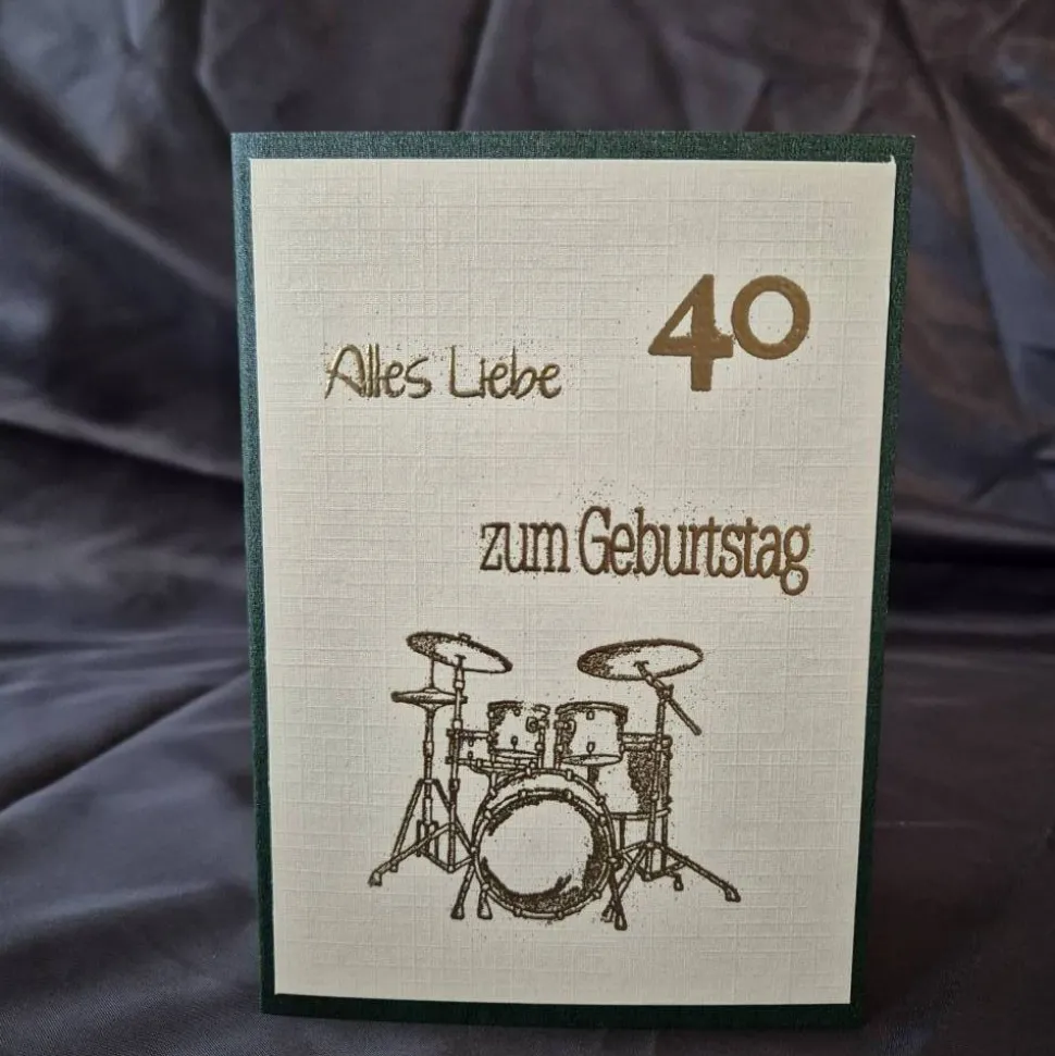 Geburtstagskarten / runde Geburtstage / musikalische Designs / herzliche Glückwünsche / Gold