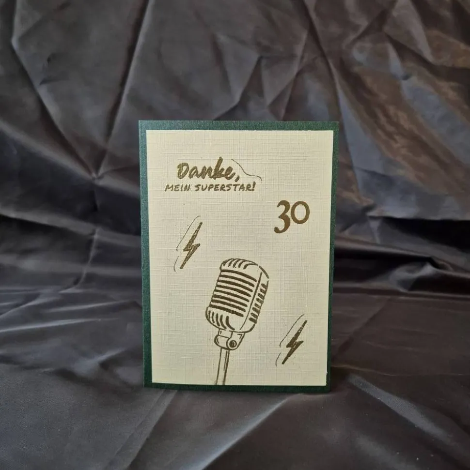 Geburtstagskarten / runde Geburtstage / musikalische Designs / herzliche Glückwünsche / Gold