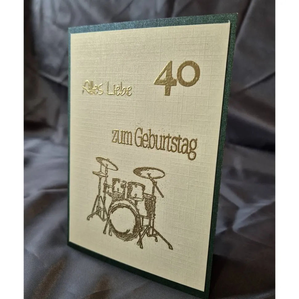 Geburtstagskarten / runde Geburtstage / musikalische Designs / herzliche Glückwünsche / Gold