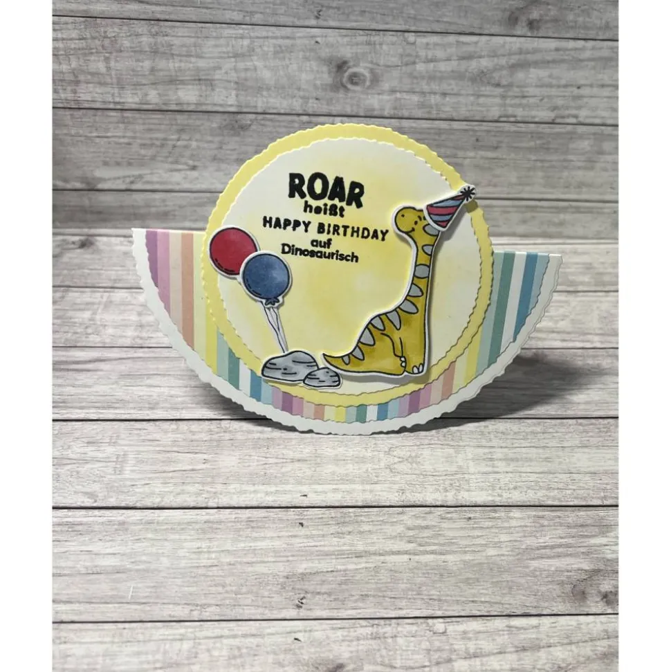 Geburtstagskarten Dino „Happy Birthday“ Schaukelkarte Glückwunschkarten Kinder Grußkarten Handmade Stampin‘ Up!