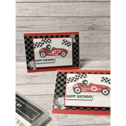 Geburtstagskarten „Happy Birthday“ Glückwunschkarte Grußkarte Karten Geburtstag Männer Kinder Rennauto Stampin‘ Up!