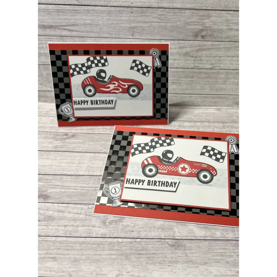 Geburtstagskarten „Happy Birthday“ Glückwunschkarte Grußkarte Karten Geburtstag Männer Kinder Rennauto Stampin‘ Up!