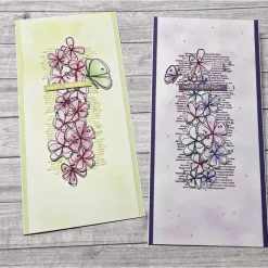 Geburtstagskarten im Aquarell - Look „Happy Birthday“ Grußkarten Glückwunschkarte Karte Frauen Blumen lila grün Handmade