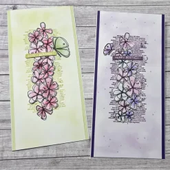 Geburtstagskarten im Aquarell - Look „Happy Birthday“ Grußkarten Glückwunschkarte Karte Frauen Blumen lila grün Handmade