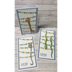 Geburtstagskarten mit Tiere „Liebe Wünsche“, Kindergeburtstag, Giraffe, Schlangen, oder zu anderen Anlässen, Handarbeit