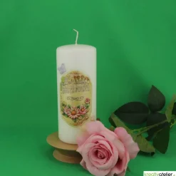 Geburtstagskerze Blumenarrangement gold, Kerze Geburtstag, Geburtstag personalisiert, Geschenk Oma Opa, Geschenkidee