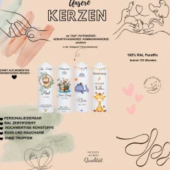 Geburtstagskerze Kinder,Geburtstag,Kerze Geburtskerze Kind,Lebenskerze,Kindergeburtstags,Einschulungskerze,Lichtkerze