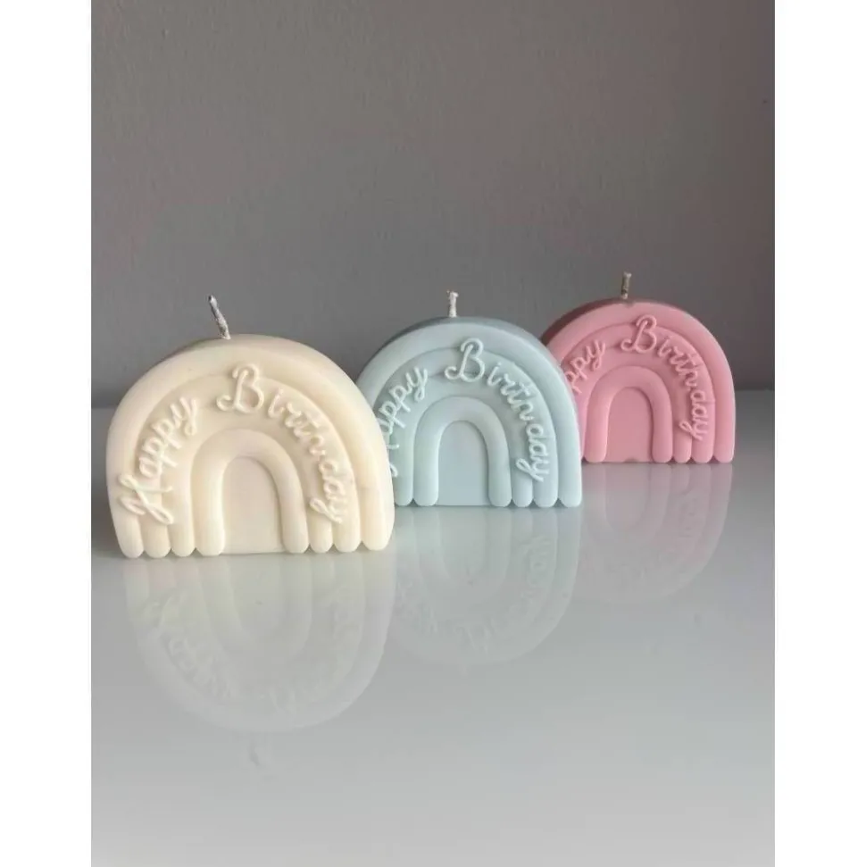 Geburtstagskerze Regenbogen Happy Birthday