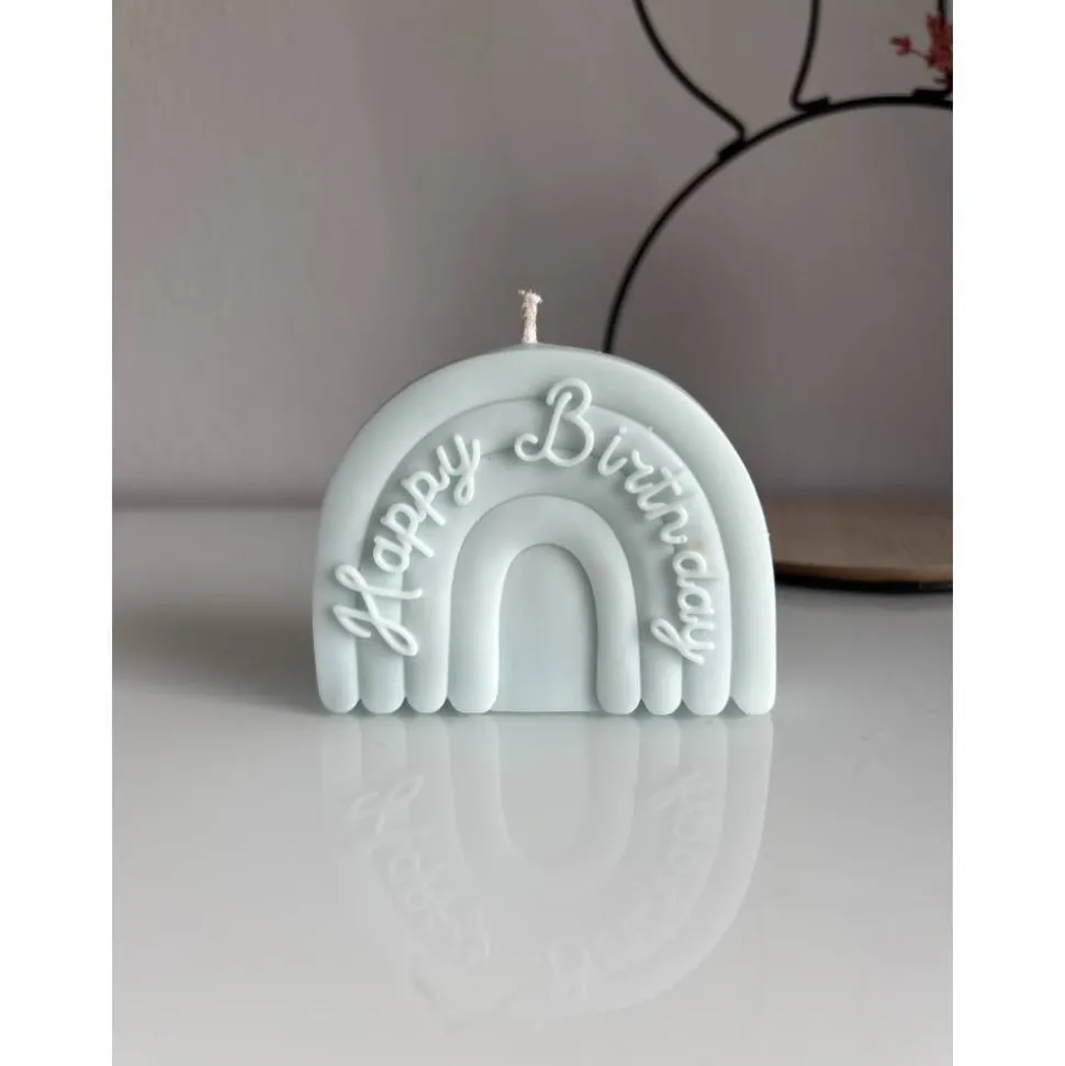 Geburtstagskerze Regenbogen Happy Birthday