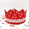 Geburtstagskrone für Kinder , Krone, rot, geblümt, größenverstellbar
