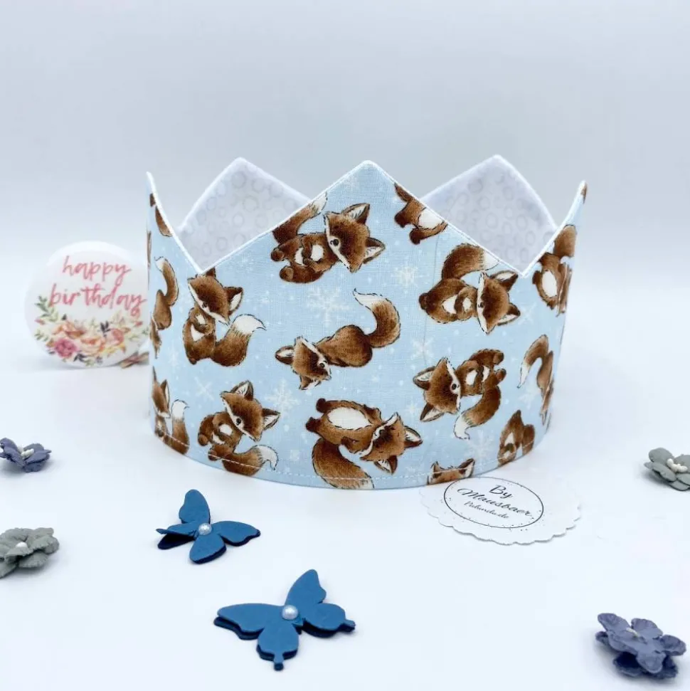 Geburtstagskrone für Kinder – Größenverstellbare Stoffkrone für Geburtstage