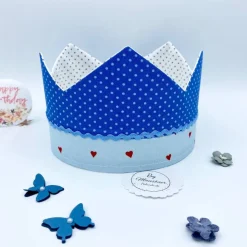 Geburtstagskrone für Kinder – Blau, Größenverstellbar, für 1 bis 6 Jahre