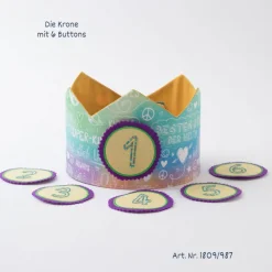 Geburtstagskrone mit Zahlen, Kindergeburtstag Krone, verstellbare Stoffkrone, Superkind Motiv Krone