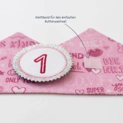 Geburtstagskrone mit Zahlen, Krone für Kindergeburtstag, Partykrone Farbe Beere, Babys erster Geburtstag