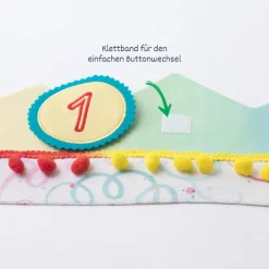 Geburtstagskrone Stoff, Krone für Kindergeburtstag, Krone mit Bommeln, Geburtstag, Geburtstagskrone Mädchen