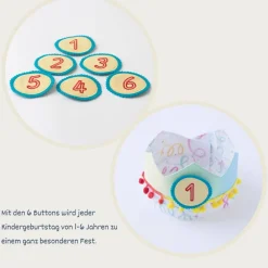 Geburtstagskrone Stoff, Krone für Kindergeburtstag, Krone mit Bommeln, Geburtstag, Geburtstagskrone Mädchen