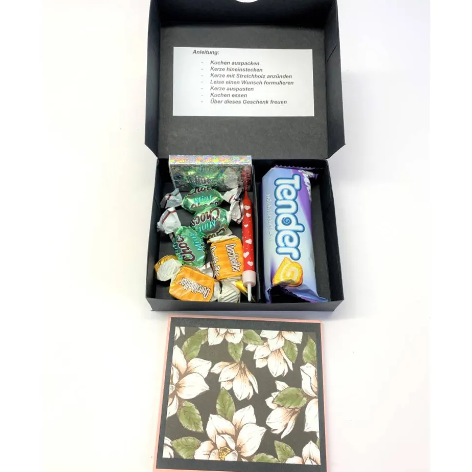 Geburtstagskuchen Bausatz – Handgemachte Geschenkverpackung 12x10x3 cm aus Tonkarton