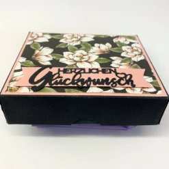 Geburtstagskuchen Bausatz – Handgemachte Geschenkverpackung 12x10x3 cm aus Tonkarton
